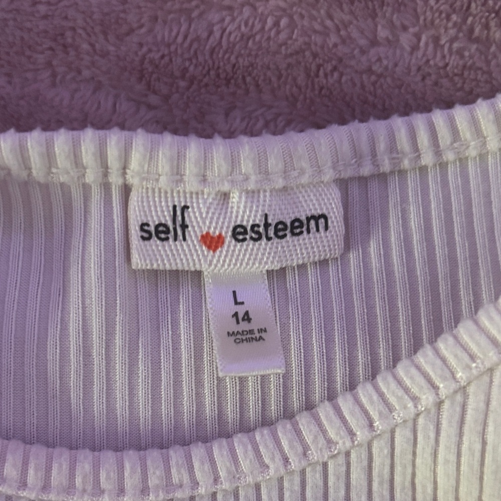 Self Esteem White Ribbed Top - Picture 2 of 3